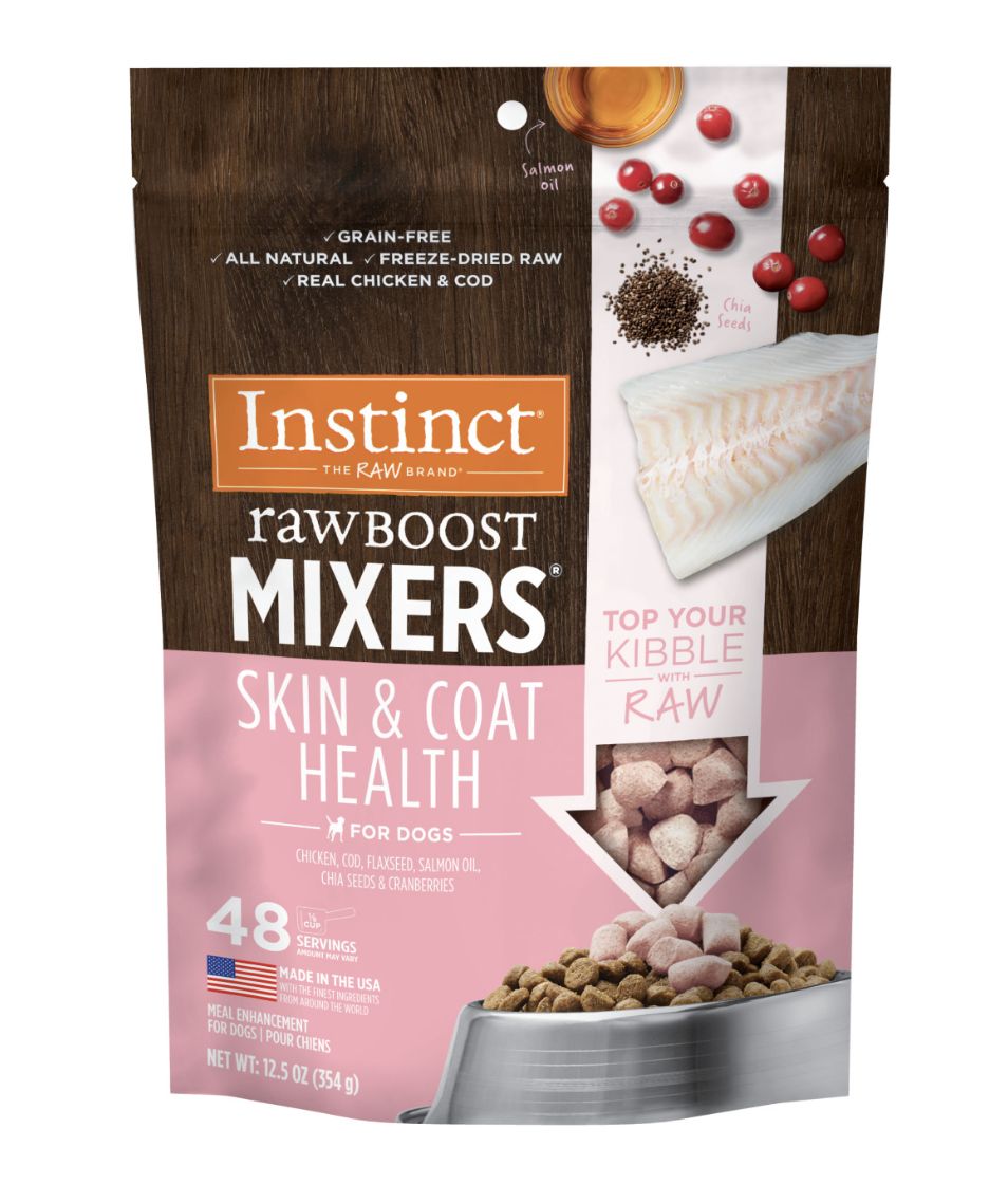 Instinct Dog Frozen Raw Boost Mixers Skin &amp; Coat Chicken, Size: 1.25lb