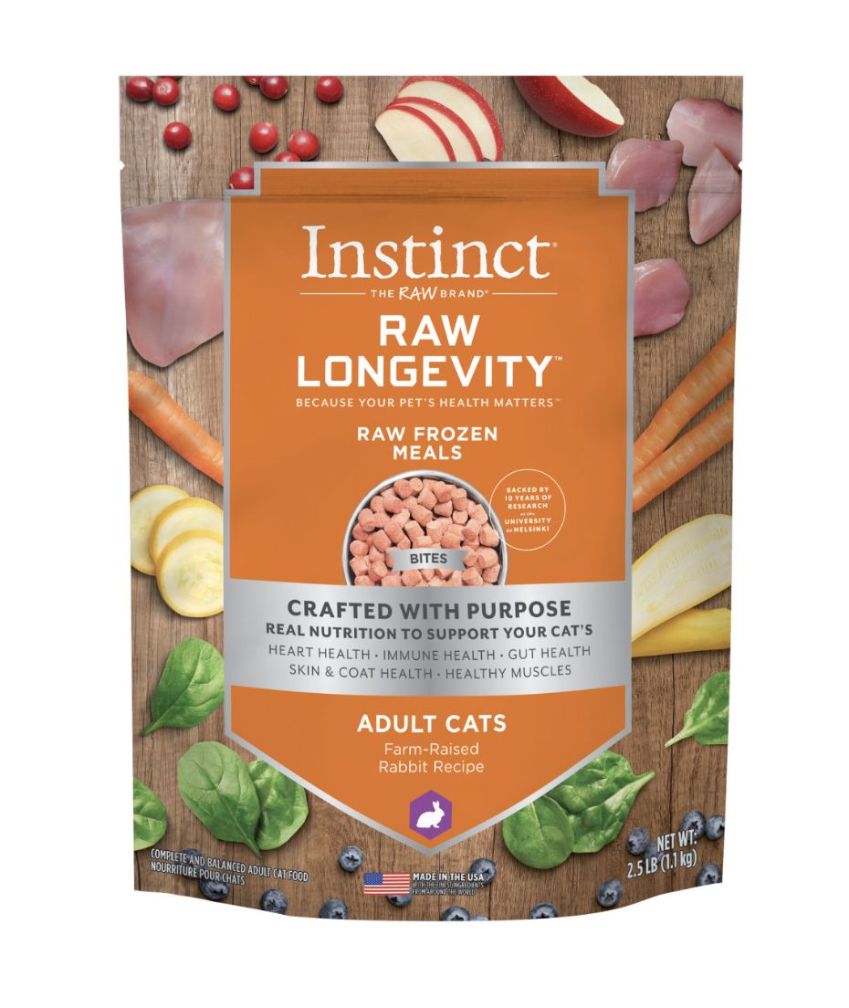 Instinct Cat Frozen Raw Longevity Rabbit Bites 2.5 lb