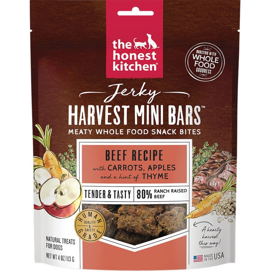 The Honest Kitchen Dog Jerky Harvest Bars Beef Mini 4oz