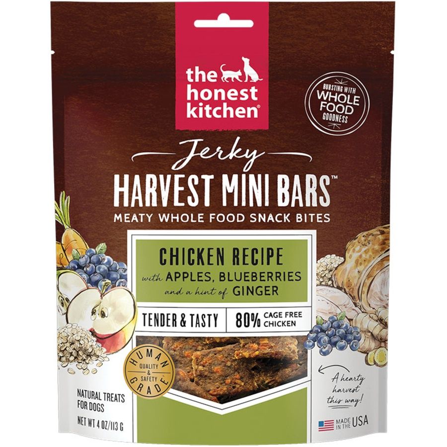 The Honest Kitchen Dog Jerky Harvest Bars Chicken Mini 4oz