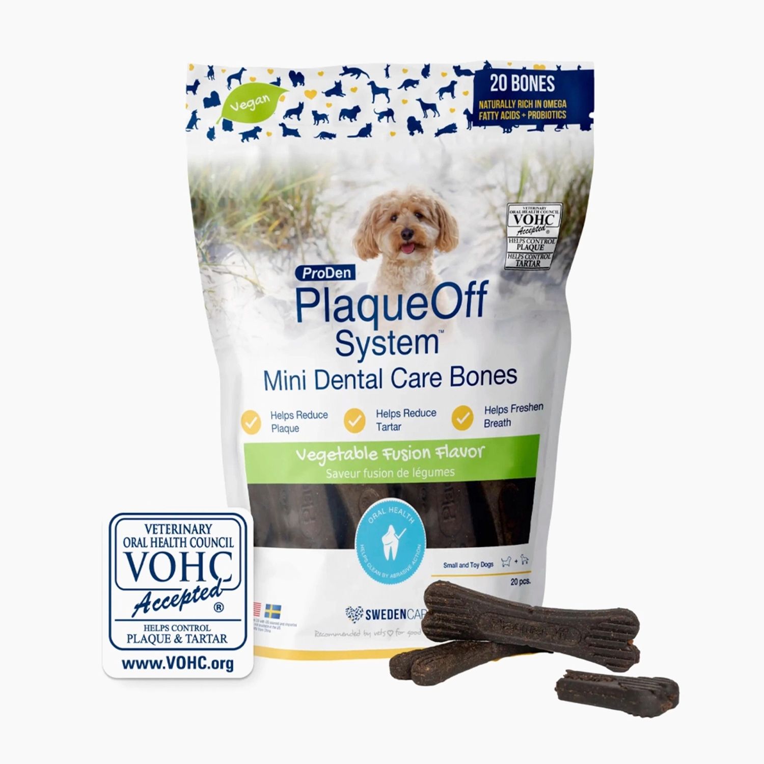 ProDen Plaqueoff Dog Mini Dental Bone Vegetable Fusion 12oz