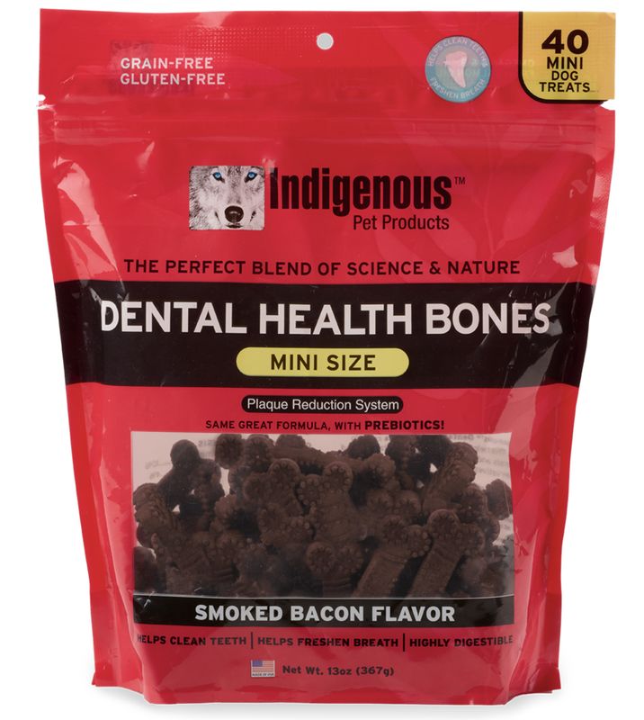 Indigenous Dog Mini Dental Bones Smoked Bacon 13oz