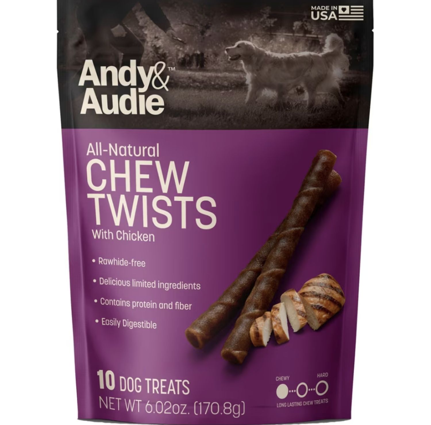 Andy &amp; Audie Dog Chew Twists Chicken 6.02oz