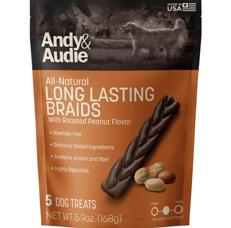 Andy &amp; Audie Dog Long Lasting Braid Peanut 5.9oz