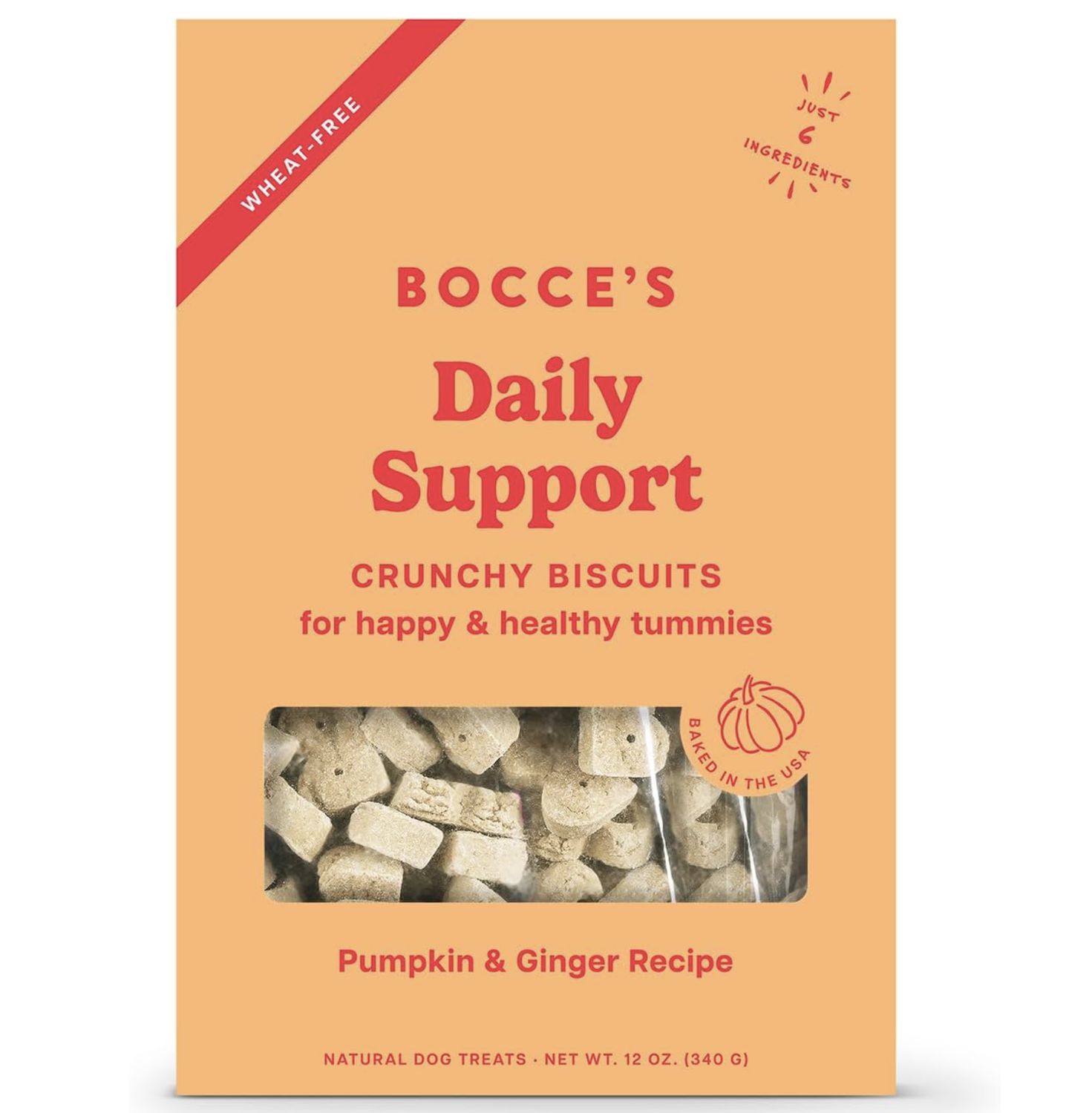 Bocce&#39;s Dog Crunchy Biscuits Belly Aid Pumpkin 12oz