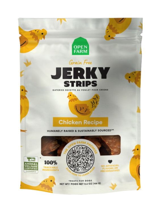 Open Farm Dog Jerky Strips Chicken 5.6oz