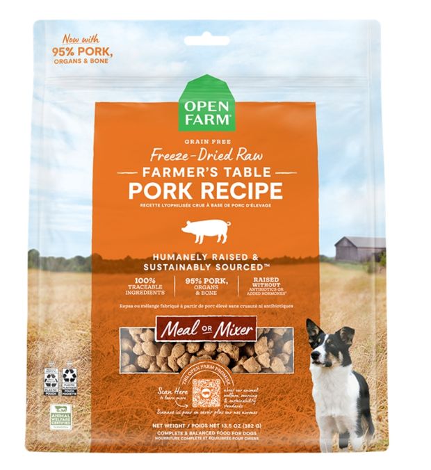 Open Farm Dog Freeze Dried Morsels Pork, Size: 13.5oz