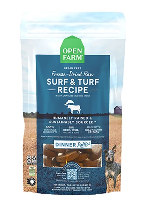Open Farm Dog Freeze Dried Patties Surf &amp; Turf 17.5oz
