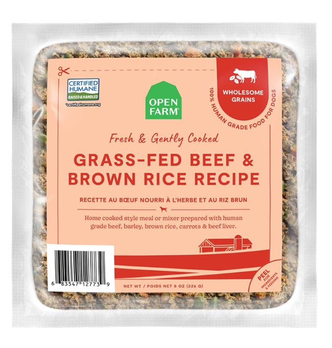 Open Farm Dog Frozen Gently Cooked Beef &amp; Brown Rice, Size: 8oz