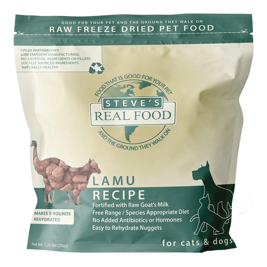 Steve&#39;s Real Food Dog &amp; Cat Freeze Dried Raw Lamb 1.25oz
