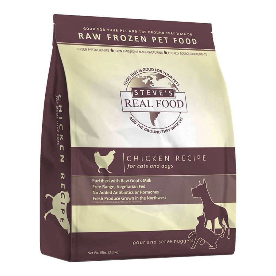 Steve&#39;s Real Food Dog &amp; Cat Frozen Raw Chicken, Size: 5lb