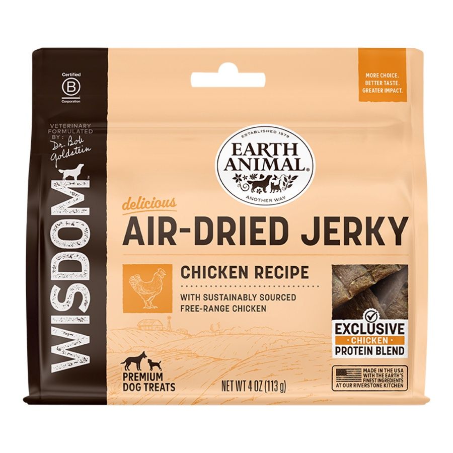 Earth Animal Dog Wisdom Air Dried Jerky Chicken 4oz