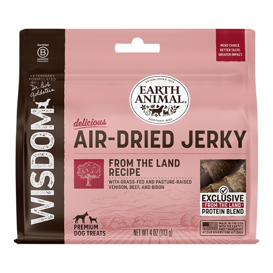 Earth Animal Dog Wisdom Air Dried Jerky From the Land 4oz