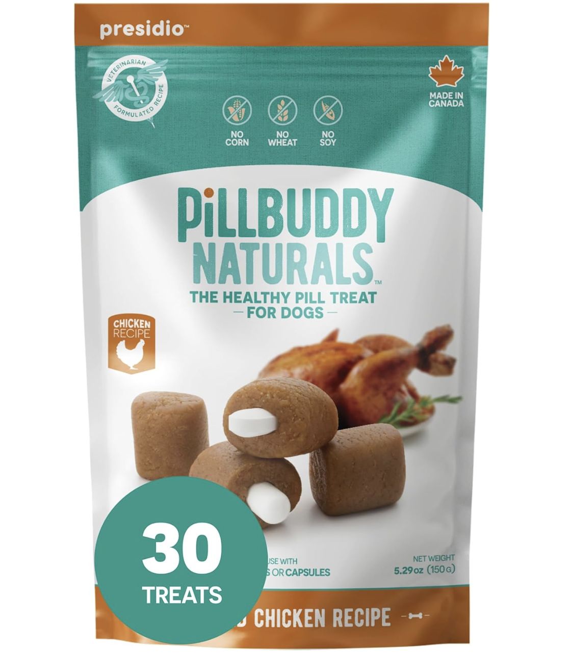 Presidio Dog Pill Buddy Natural Chicken, Size: 5.29oz