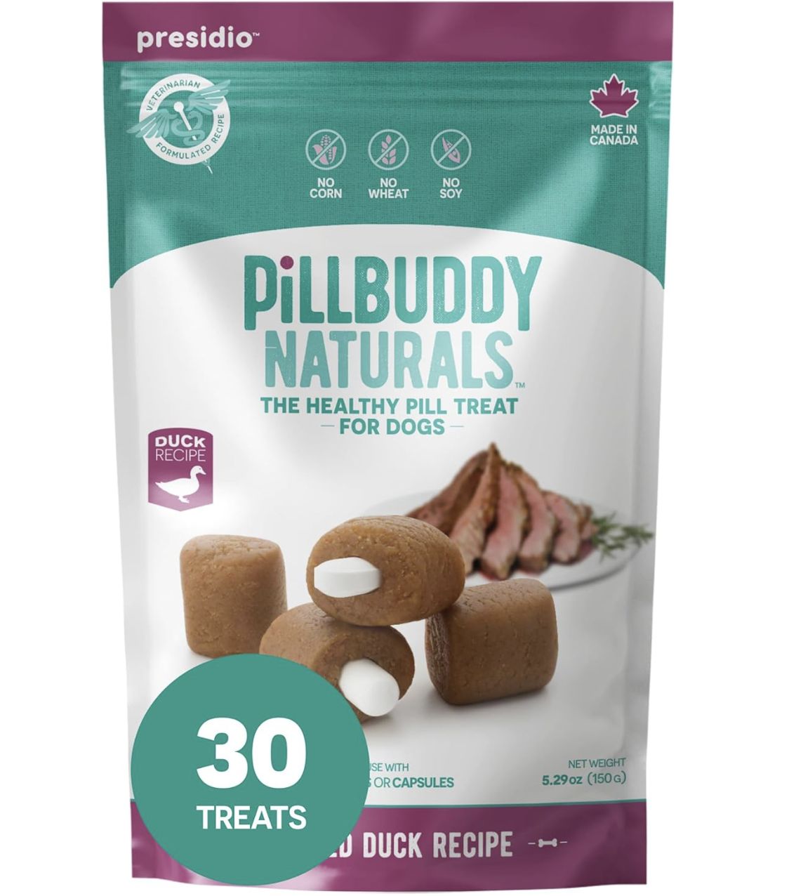 Presidio Dog Pill Buddy Natural Duck, Size: 5.29oz