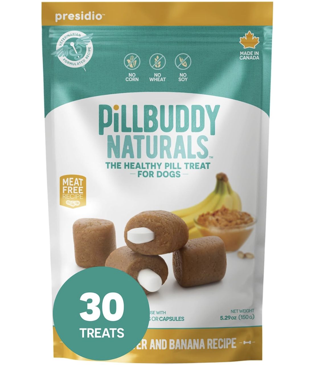 Presidio Dog Pill Buddy Natural Peanut Butter &amp; Banana, Size: 5.29oz
