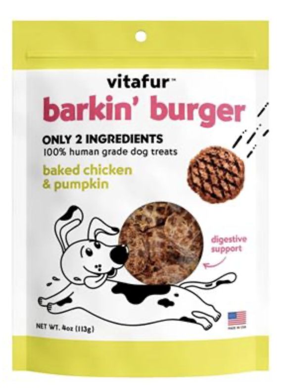 Vitafur Dog Barkin Burger Chicken &amp; Pumpkin 4oz