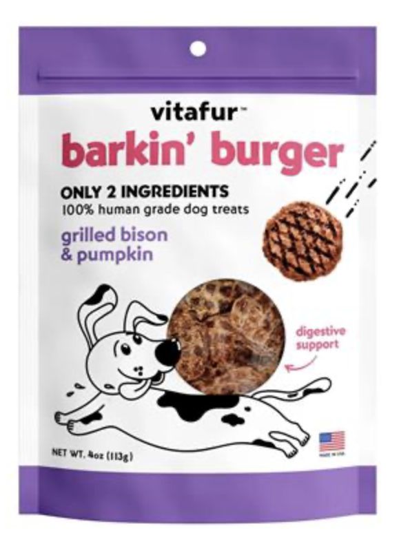 Vitafur Dog Barkin Burger Bison &amp; Pumpkin 4oz