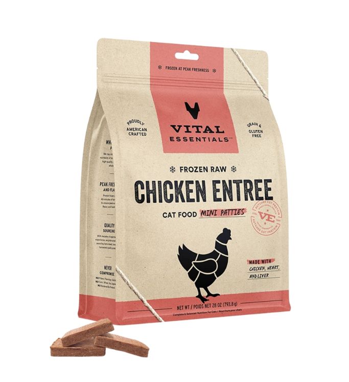 Vital Essentials Cat Frozen Mini Patties Chicken 28oz