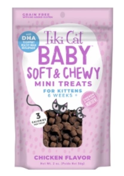 Tiki Cat Kitten Soft &amp; Chewy Mini Treats Chicken 2oz