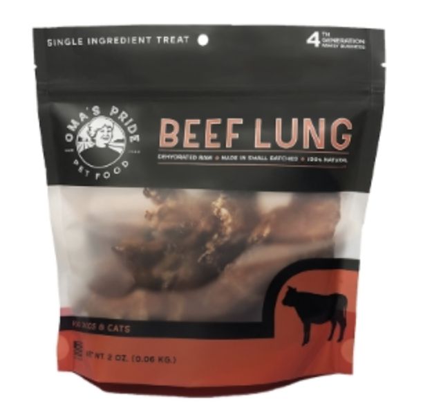 Oma&#39;s Pride Dog &amp; Cat Dehydrated Beef Lung 2oz