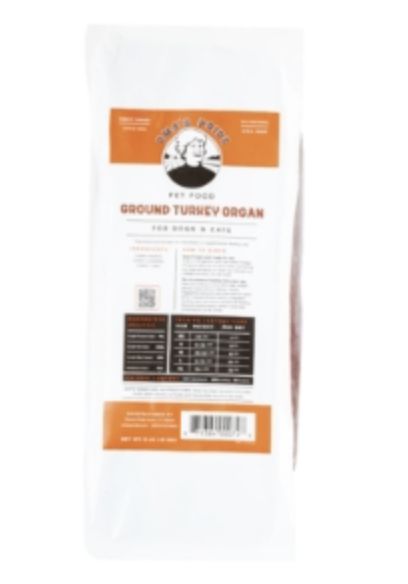 Oma&#39;s Pride Dog &amp; Cat Frozen Ground Turkey Organ 2lb