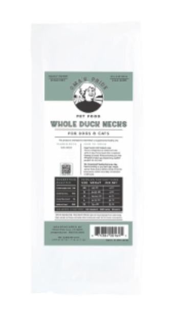 Oma&#39;s Pride Dog &amp; Cat Frozen Raw Duck Necks 6pk