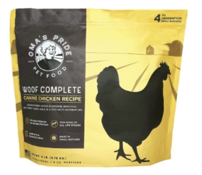 Oma&#39;s Pride Dog Frozen Bag Chicken 6lb