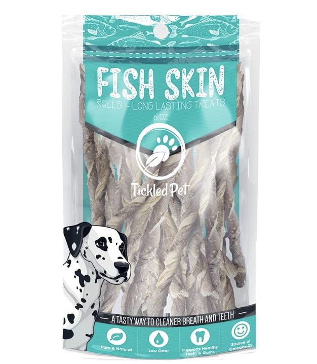 Tickled Pet Dog Icelandic Codfish Skin Rolls 6oz
