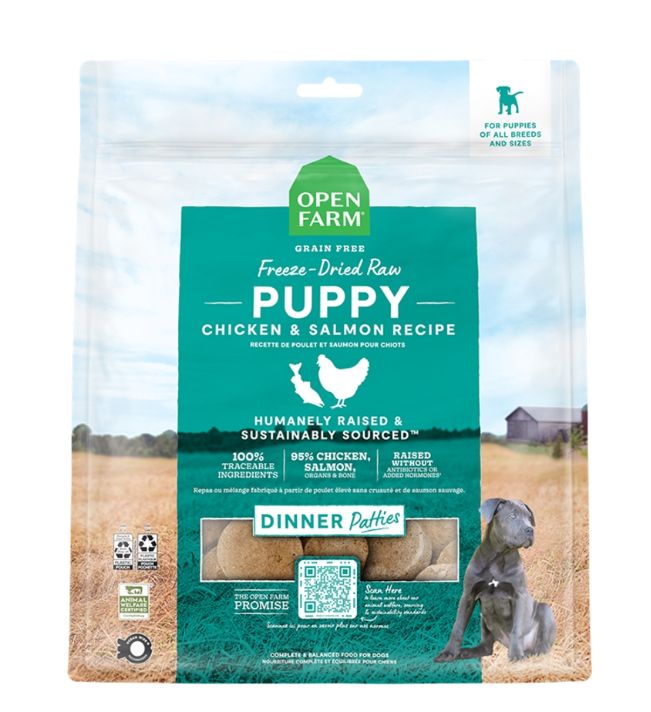 Open Farm Dog Freeze Dried Patties Puppy Chicken &amp; Salmon, Size: 10.5