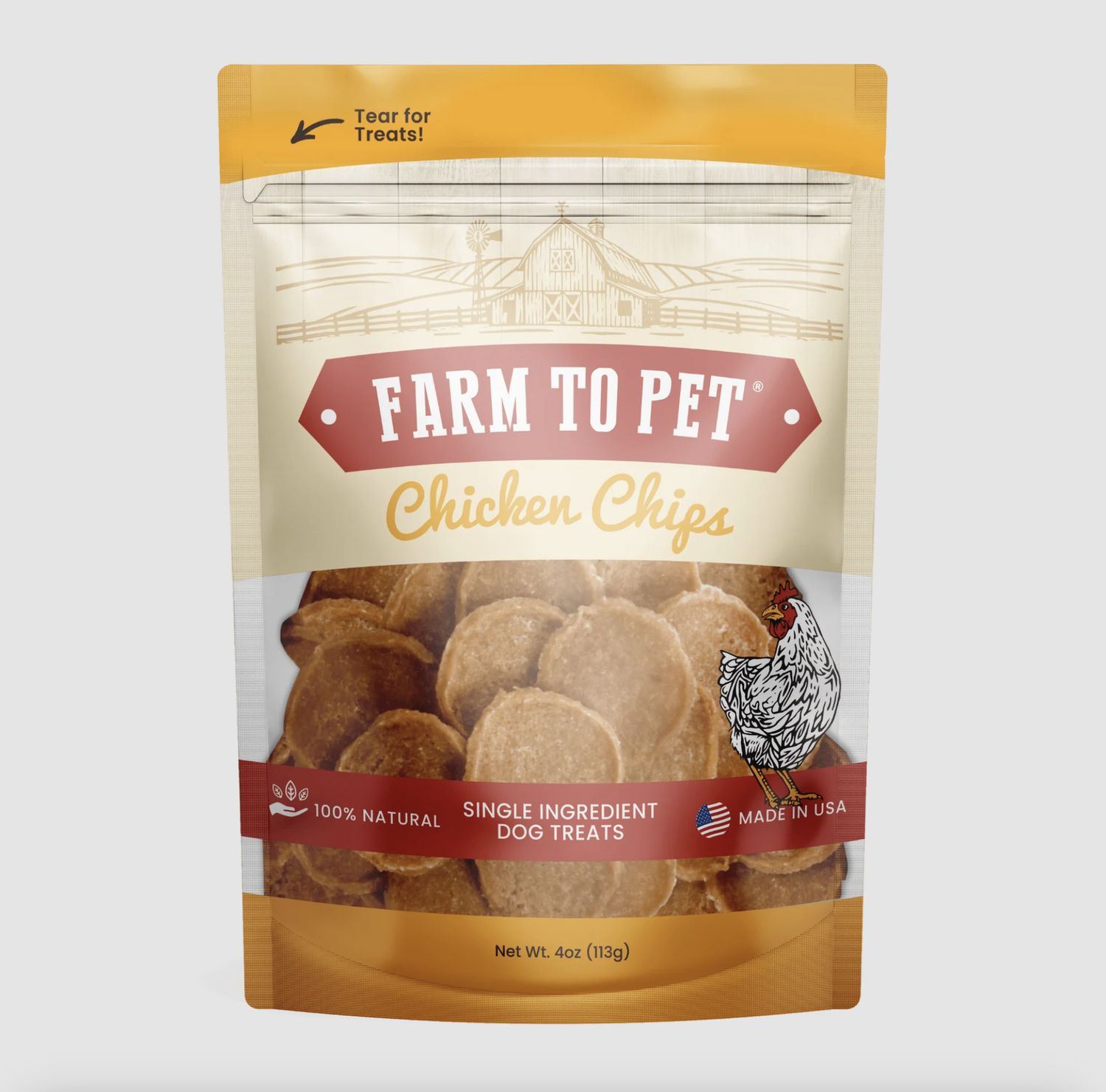Farm To Pet Single-Ingredient Chicken Chips, Size: 4 oz