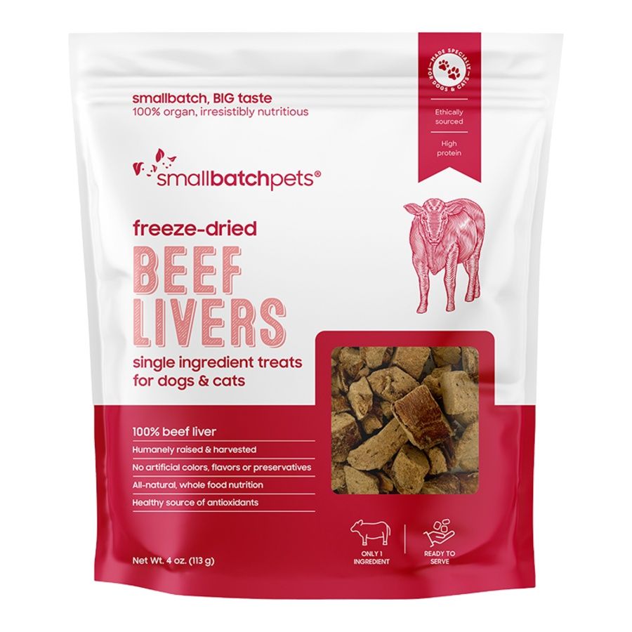 SmallBatch Dog &amp; Cat Freeze Dried Treat Beef Liver 4oz