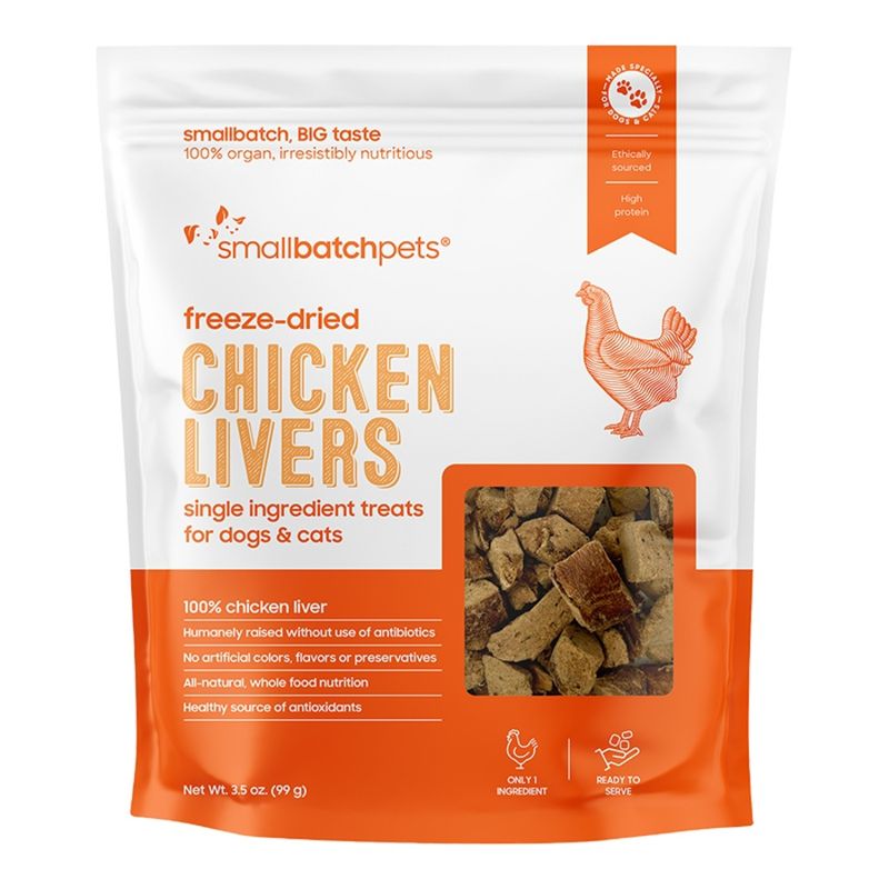 Small Batch Dog &amp; Cat Freeze Dried Treat Chicken Liver 3.5oz
