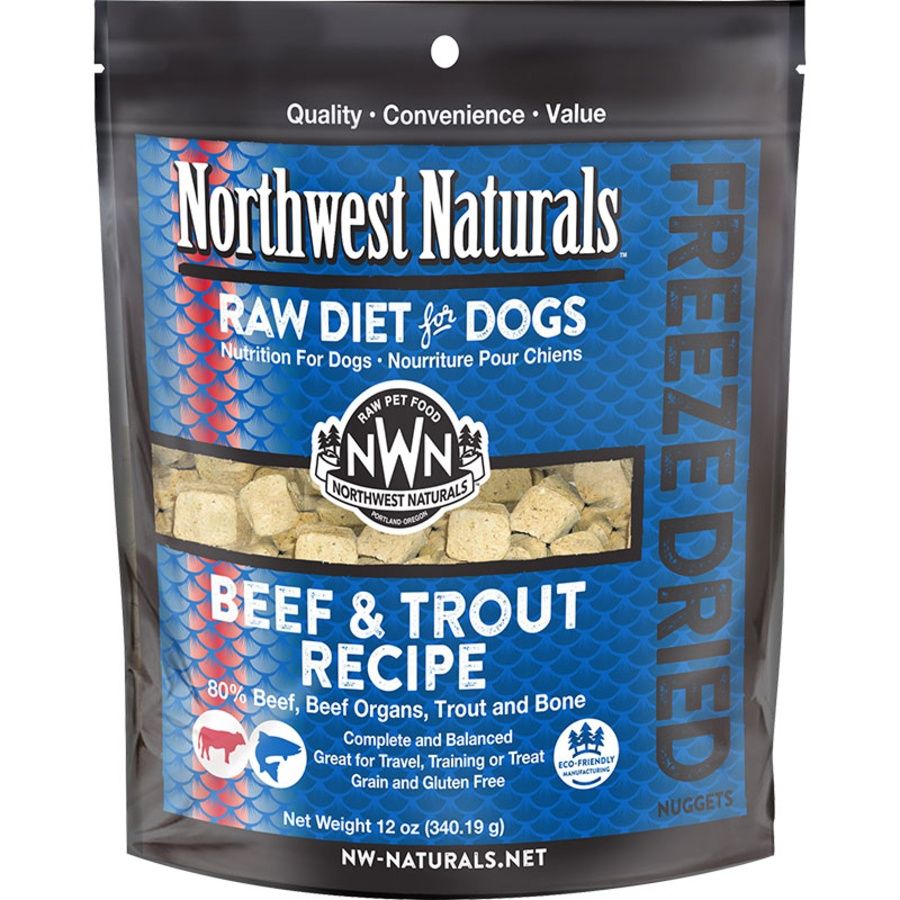 Northwest Naturals Dog Freeze Dried Nuggets Beef Trout 12oz