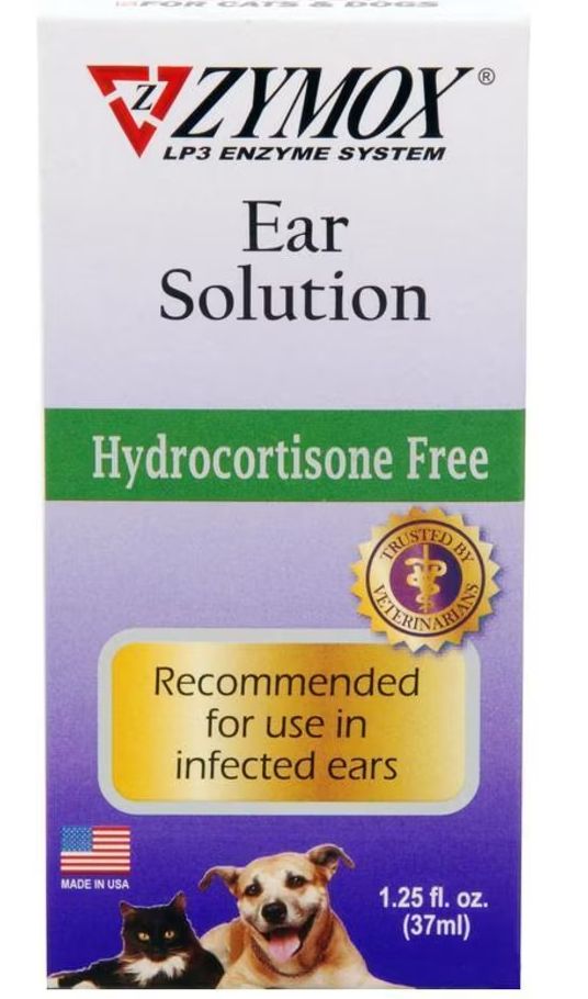 Zymox Dog &amp; Cat Ear Care Hydrocortisone Free 1.25oz