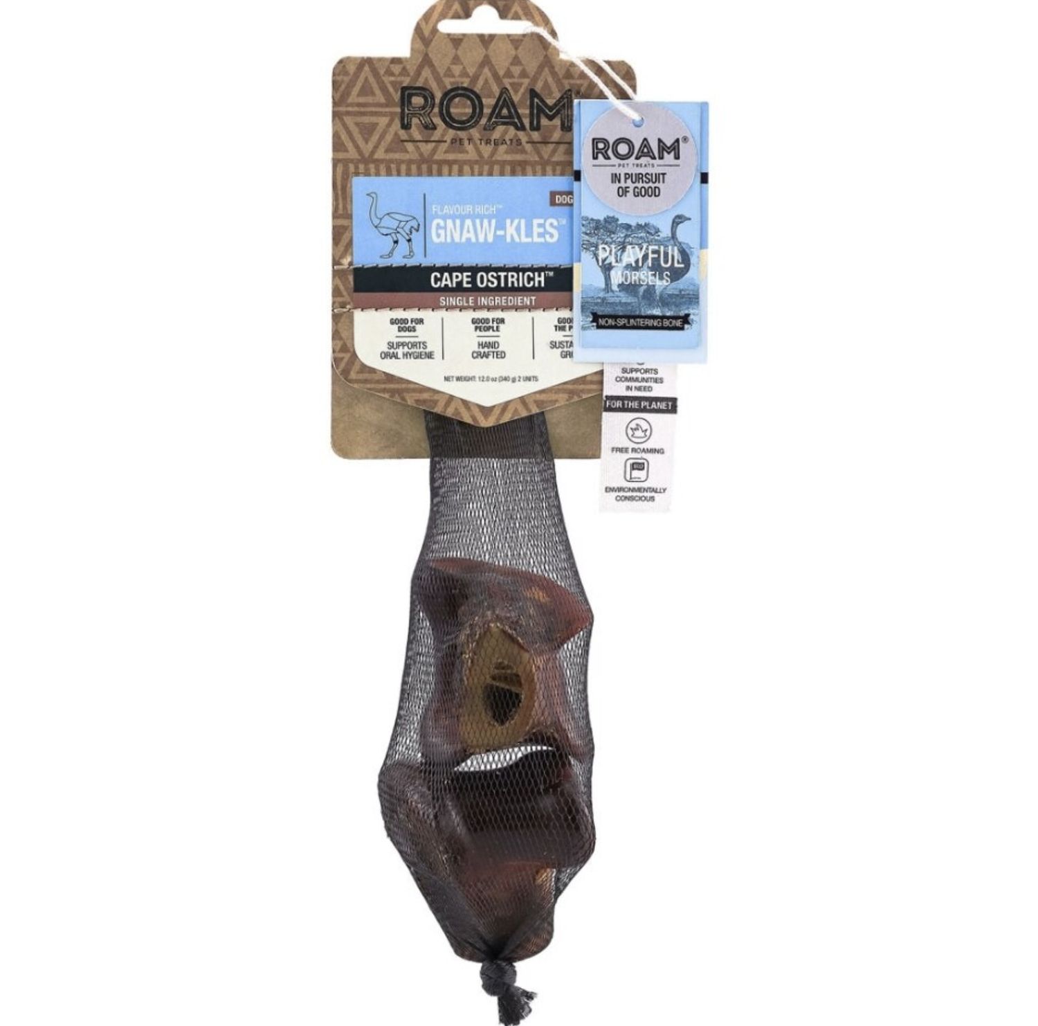Roam Dog Gnaw-kles Ostrich 2pk