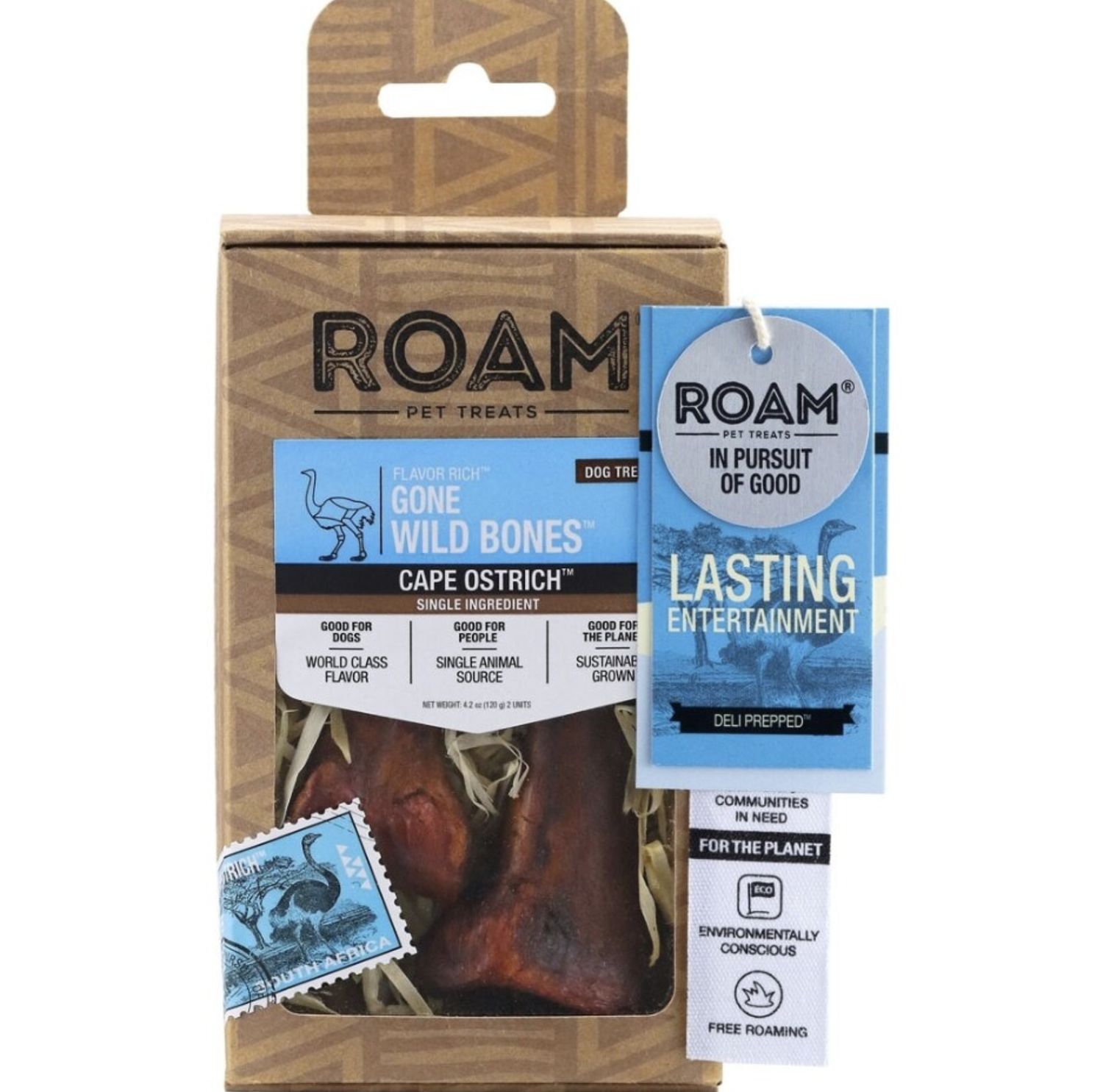Roam Dog Gone Wild Bone Ostrich 2pk