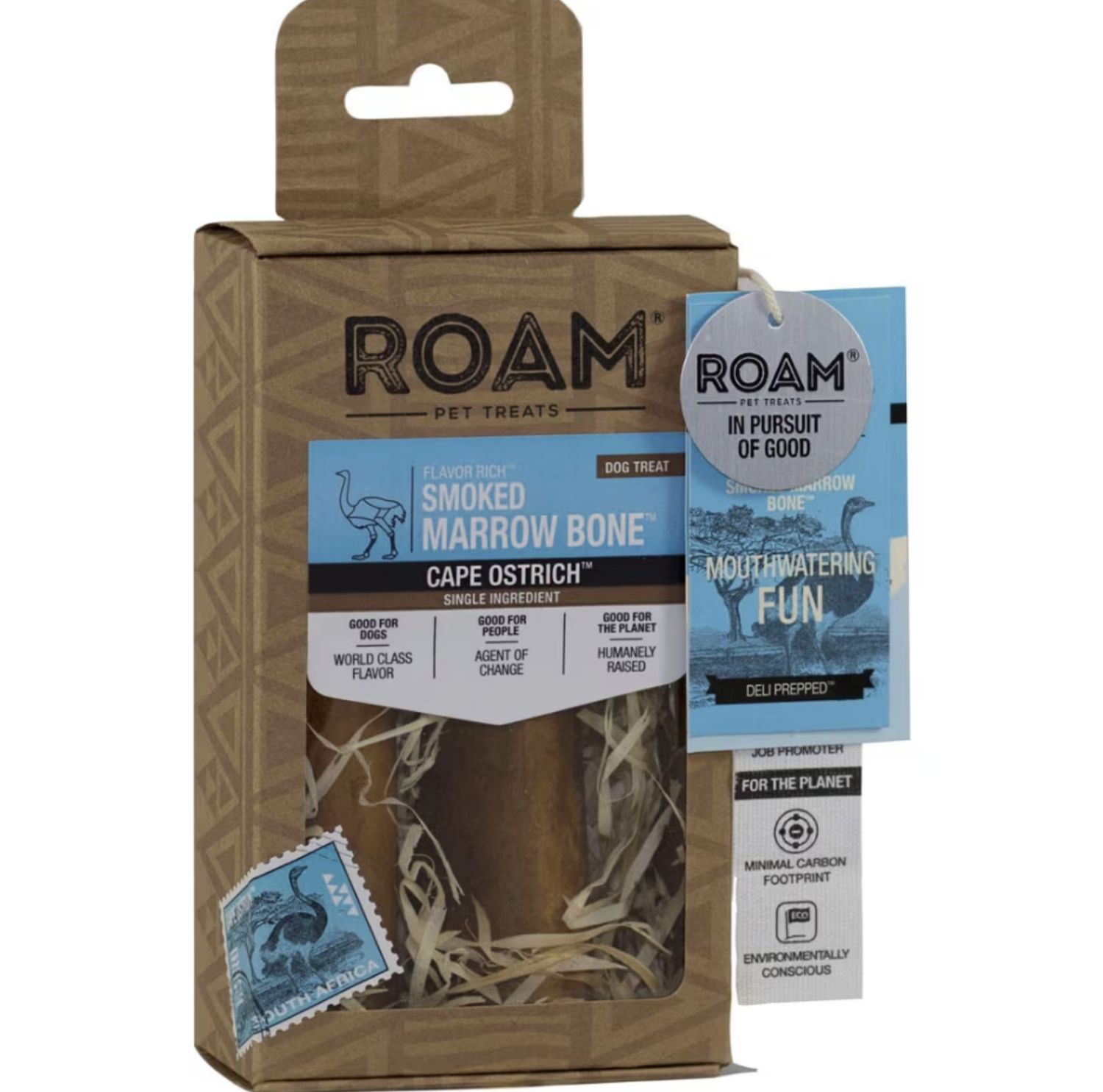Roam Dog Smoked Marrow Bone Small Ostrich 2pk