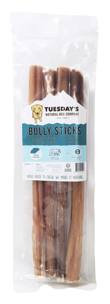 Tuesday&#39;s Dog Odor Free Thick Bully Stick