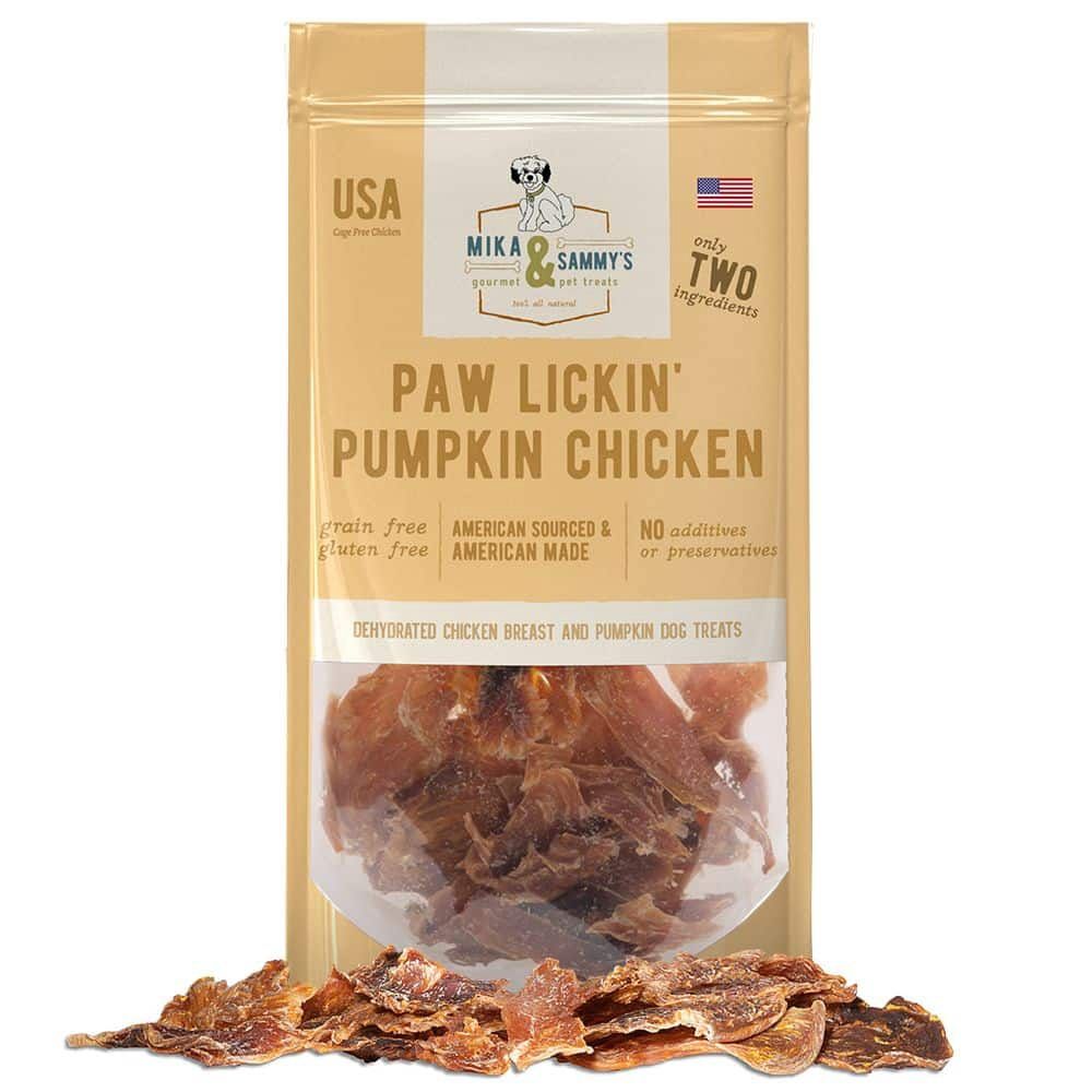 Mika &amp; Sammy&#39;s Dog Paw Lickin&#39; Pumpkin Chicken Jerky, Size: 5oz