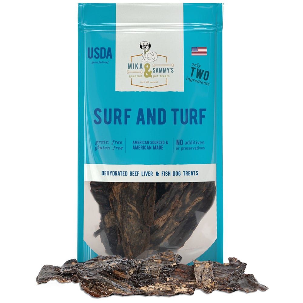 Mika &amp; Sammy’s Dog Surf and Turf Beef Liver Jerky, Size: 5oz