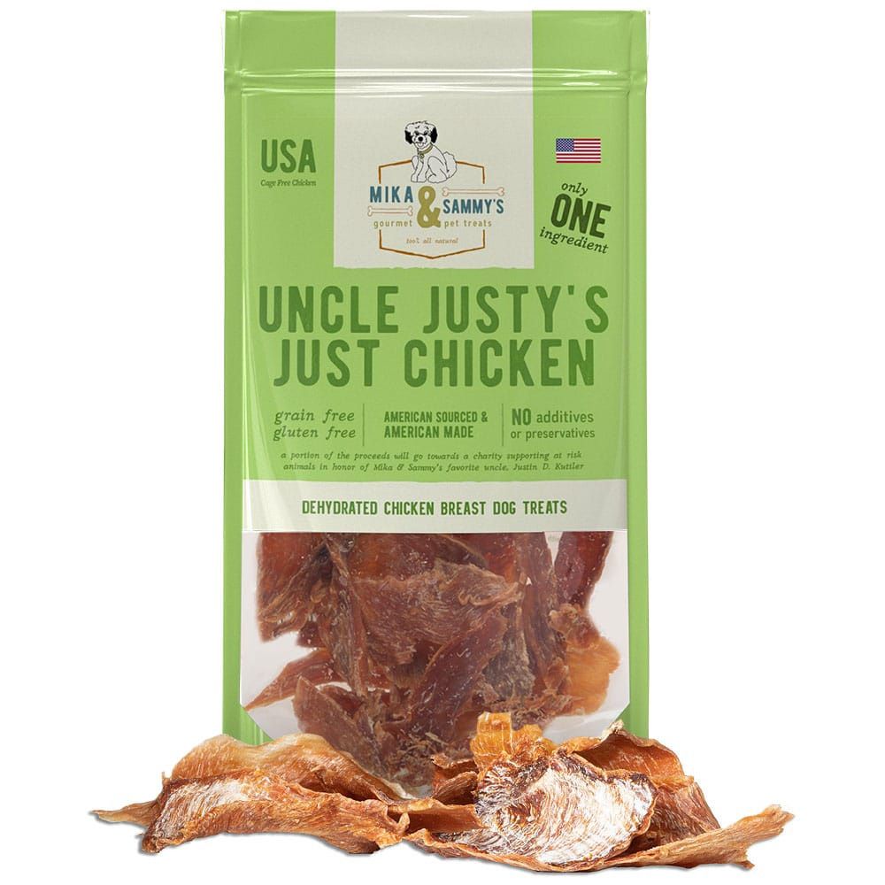 Mika &amp; Sammy&#39;s Dog Uncle Justy&#39;s Just Chicken Jerky, Size: 5oz