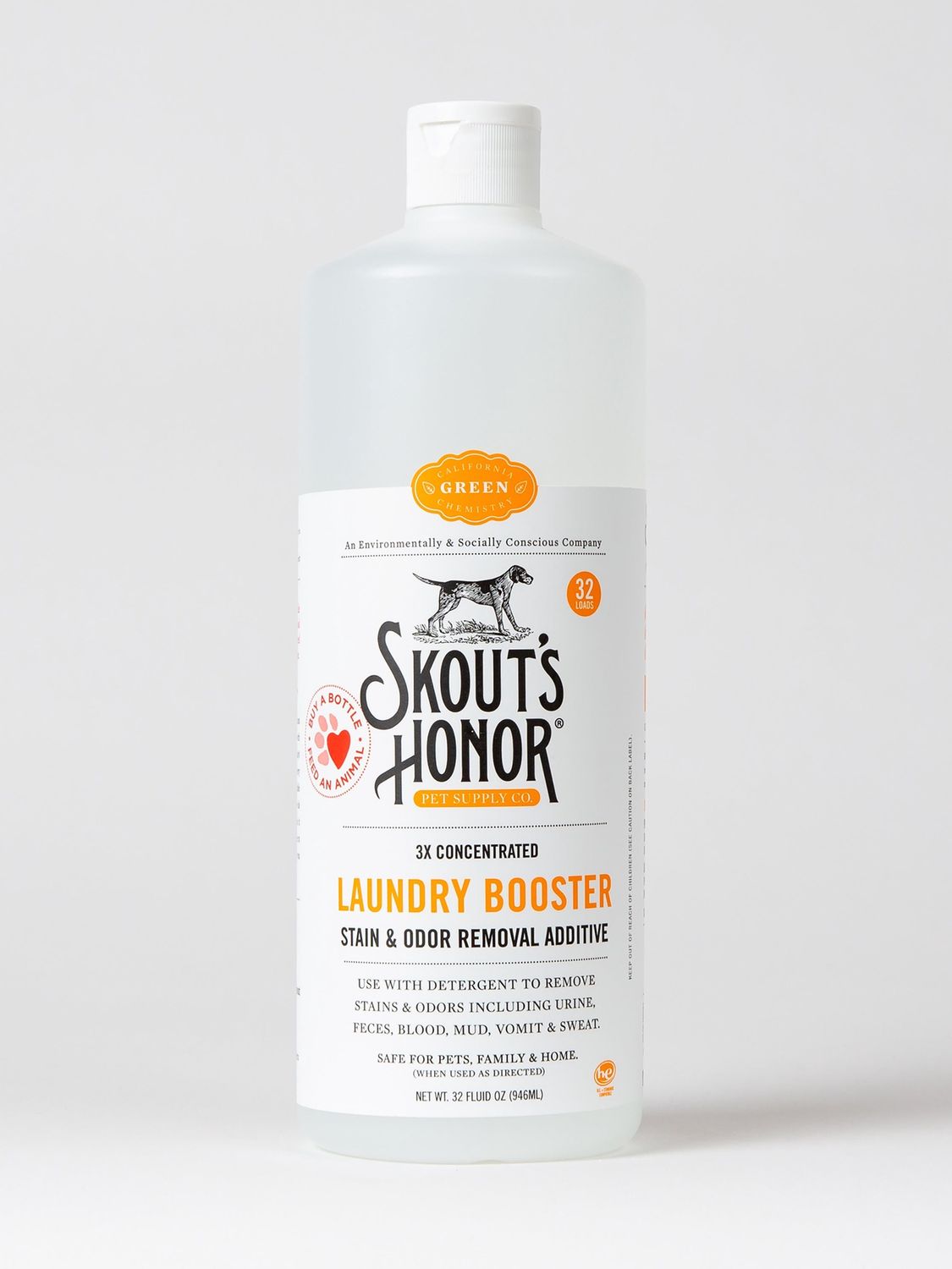Skout&#39;s Honor Dog Laundry Booster Stain &amp; Odor Removal Additive 32oz
