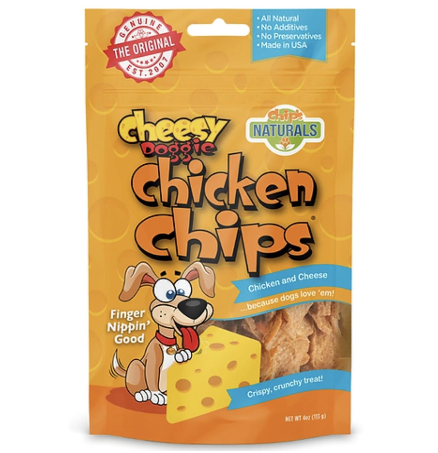 Chip’s Naturals Cheesy Doggie Chicken Chips 4oz