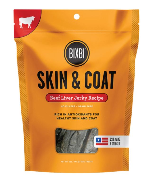 Bixbi Dog Skin &amp; Coat Beef Liver Jerky, Size: 5oz