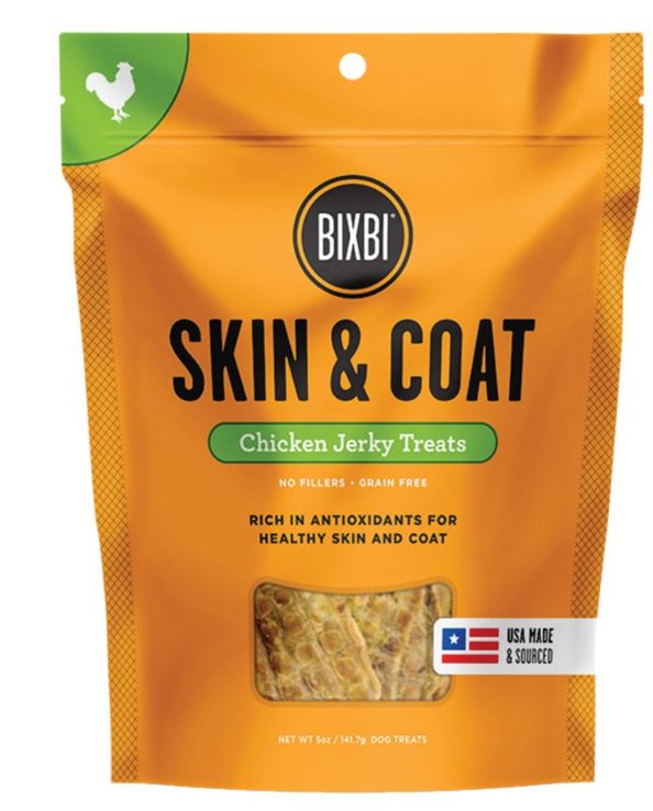 Bixbi Dog Skin &amp; Coat Chicken Jerky, Size: 5oz