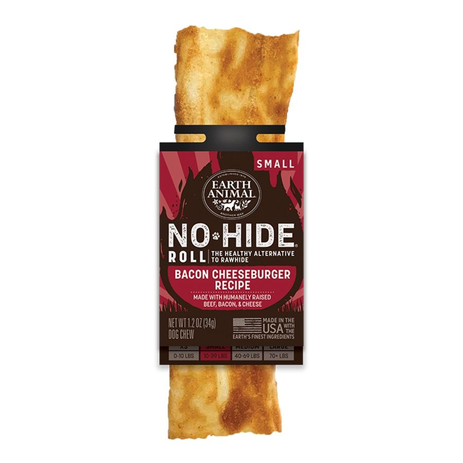 Earth Animal Dog No-Hide BBQ Roll Bacon Cheeseburger, Size: Small