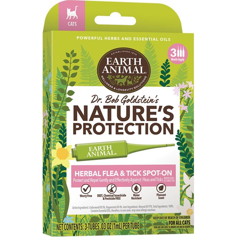 Earth Animal Cat Nature&#39;s Protection Spot Flea &amp; Tick