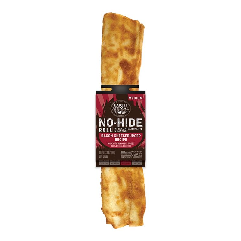 Earth Animal Dog No-Hide BBQ Roll Bacon Cheeseburger