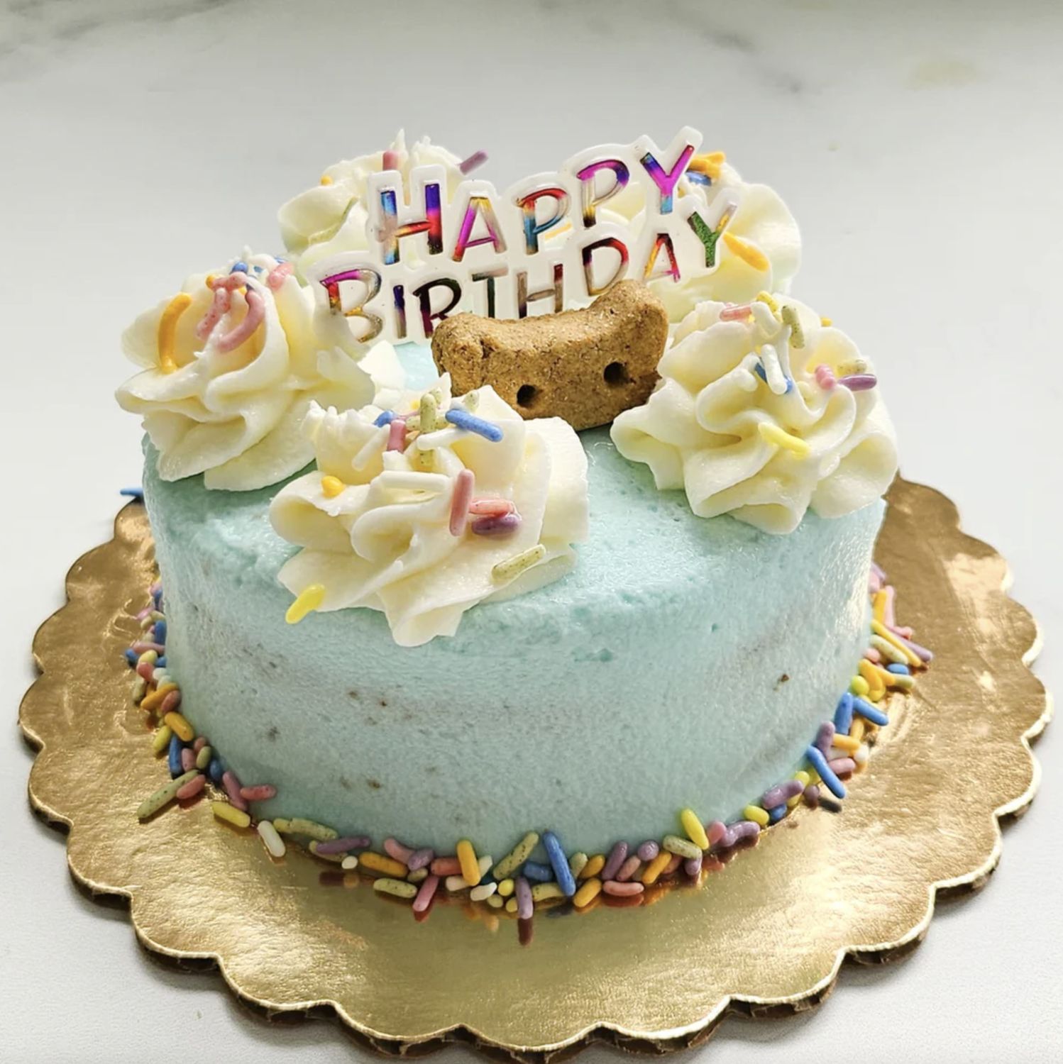 District Dog Blue Sprinkles Soft Frosting Dog Cake